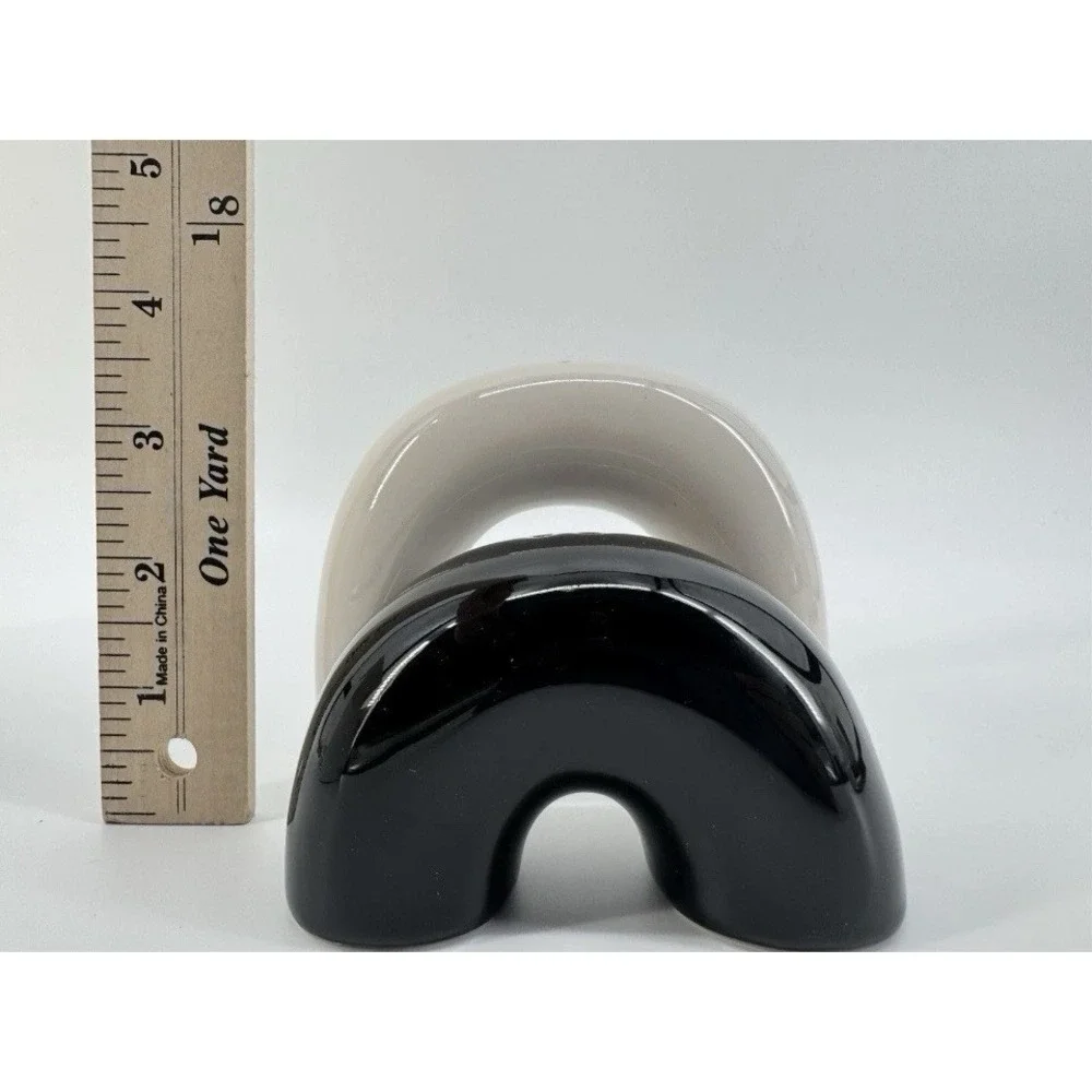 Room Essentials Ceramic Salt & Pepper Set, Black and White